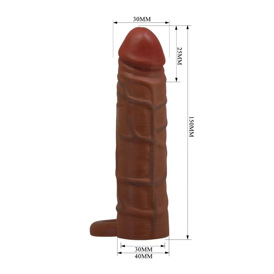 PRETTY LOVE - KAILE PENIS SLEEVE WITH 2.5 CM EXTENSION MULATTO